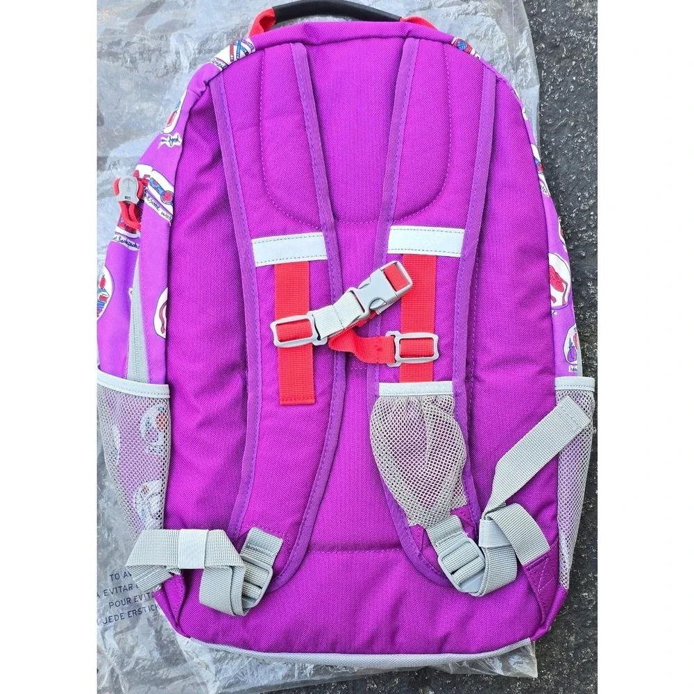 NOS Lands End Y2K Kids Backpack Purple School Novelty Print Vtg Back to School